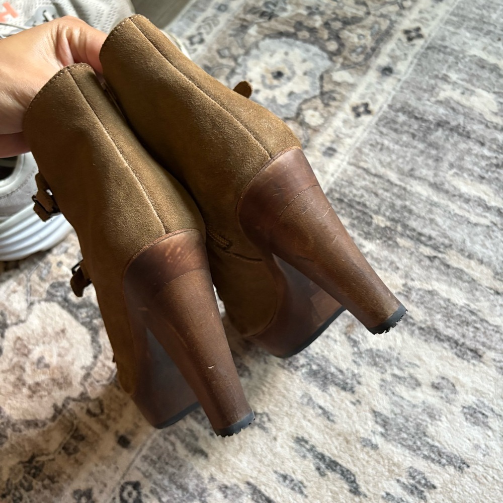 Chloe Solfo buckle wood platform boots in suede size 6 - Picture 8 of 11